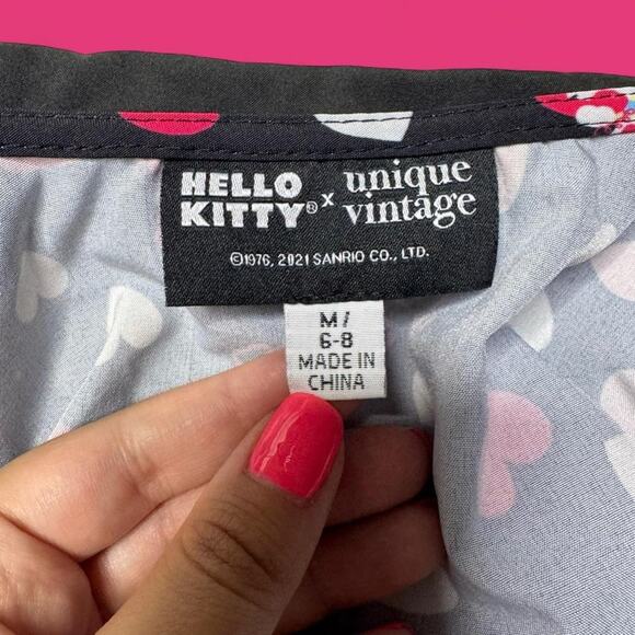Hello Kitty x Unique Vintage Crop Top | Coquette Pinup Style | Size Medium - Picture 8 of 10